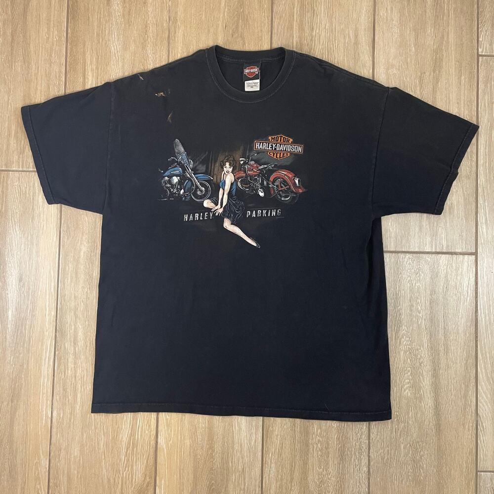 Harley Davidson Pin Up Girl Shirt 2XL Dothan Alabama RK Stratman Hanes Beefy